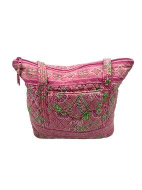 Tanya Lee Pink Tropical Floral Palette Cotton Shoulder Bag